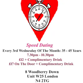 Speed Dating. 35 - 45 years. Wednesdays