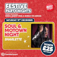 Soul & Motown Night Saturday 19th Dec from 7pm at Buzz Bingo Medway