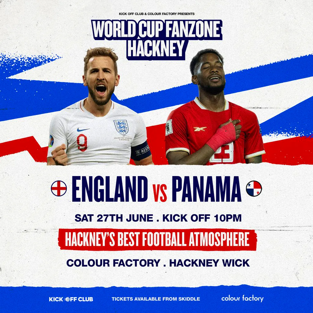 Hackney Wick Fanzone: England vs Panama at Colour Factory London
