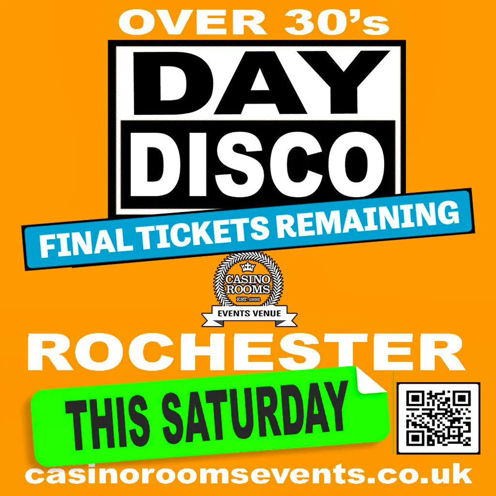 Day Disco (Over 30's) - Saturday 25th July 2026 at Casino Rooms