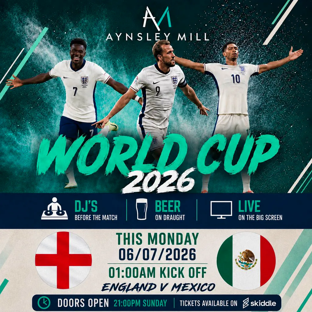 Aynsley Mill Fan Zone: England V Mexico at Aynsley Mill 