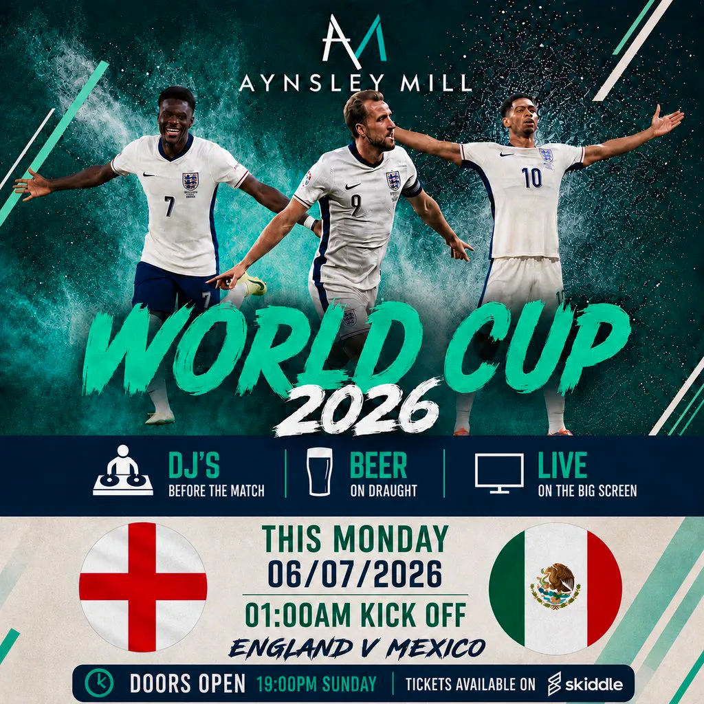 Aynsley Mill Fan Zone: England V Mexico at Aynsley Mill 