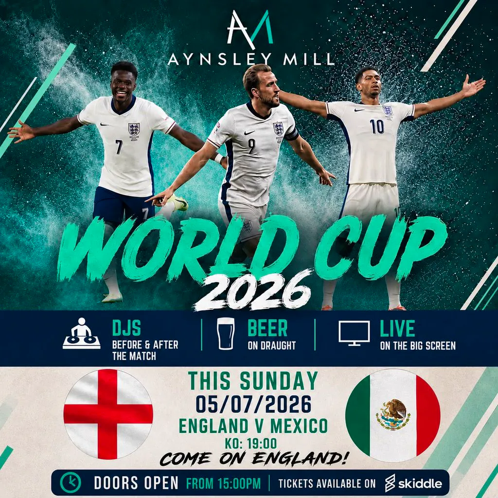 Aynsley Mill Fan Zone: England V Mexico at Aynsley Mill 