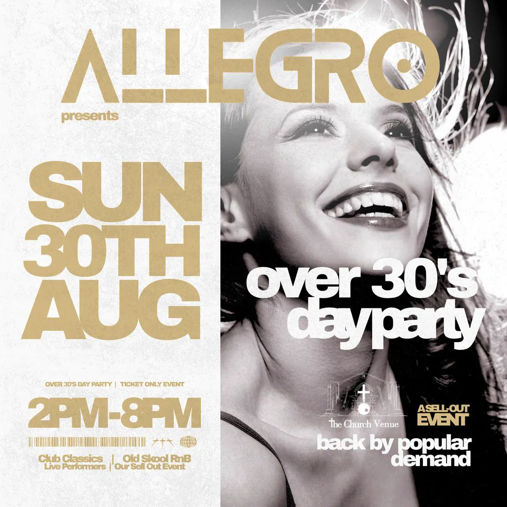 Allegro Over 30's Day Party at The Church Venue Kidderminster