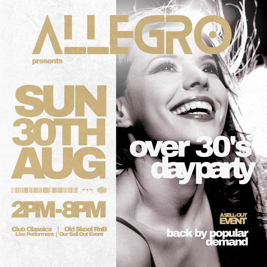 Allegro Over 30's Day Party 2.0 at The Church Venue Kidderminster