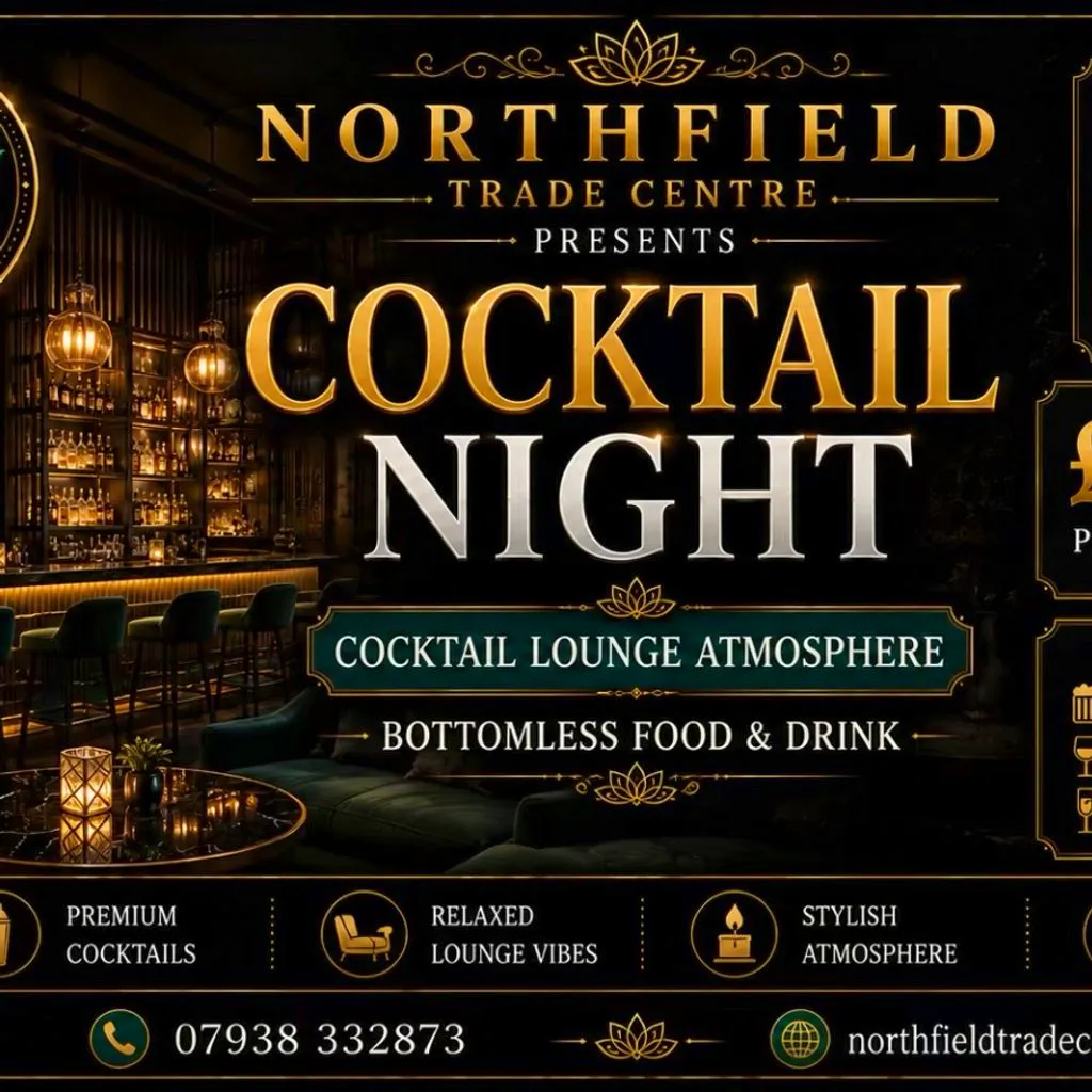 Bottomless brunch themed nights- cocktail night at Northfield Trade Centre