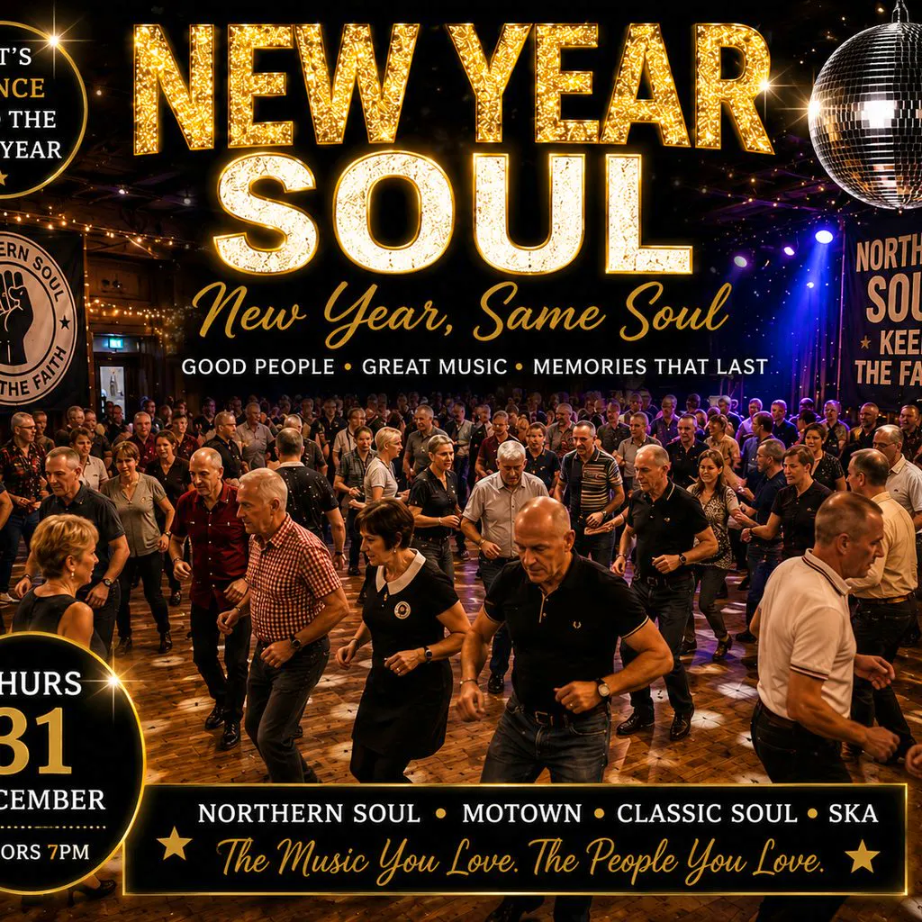 New Years Eve Soul & Motown Party at Brighouse Civic Hall LIVE