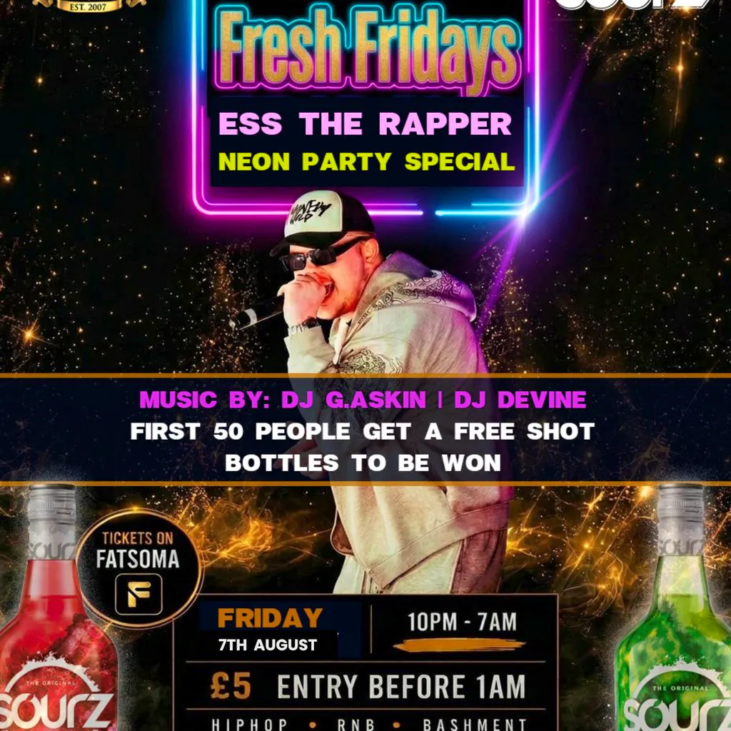 Fresh Fridays: *New Date* Neon Party Special with ESS The Rapper at THE MCR LOUNGE