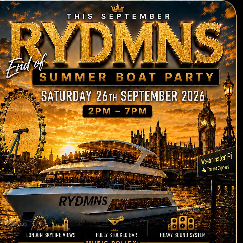 Rydmns End of summer Boat party at Millenium Westminster Pier