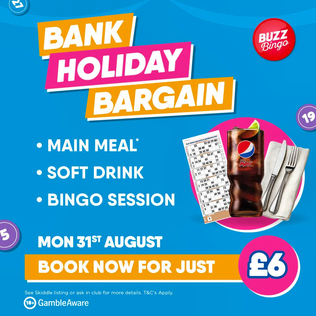 Bank Holiday Bargain - Buzz Bingo Clacton on Sea 31/08 at Buzz Bingo Clacton
