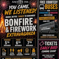 Bonfire & Fireworke Extravaganza 07/11/26 at The Anchor Inn Hartshill