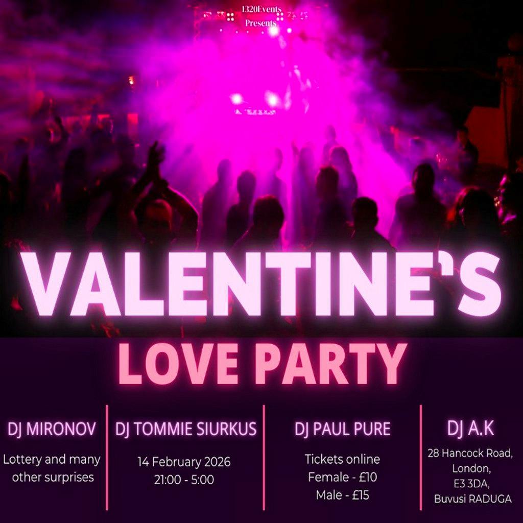 Valentines Love Party at The Bridge London