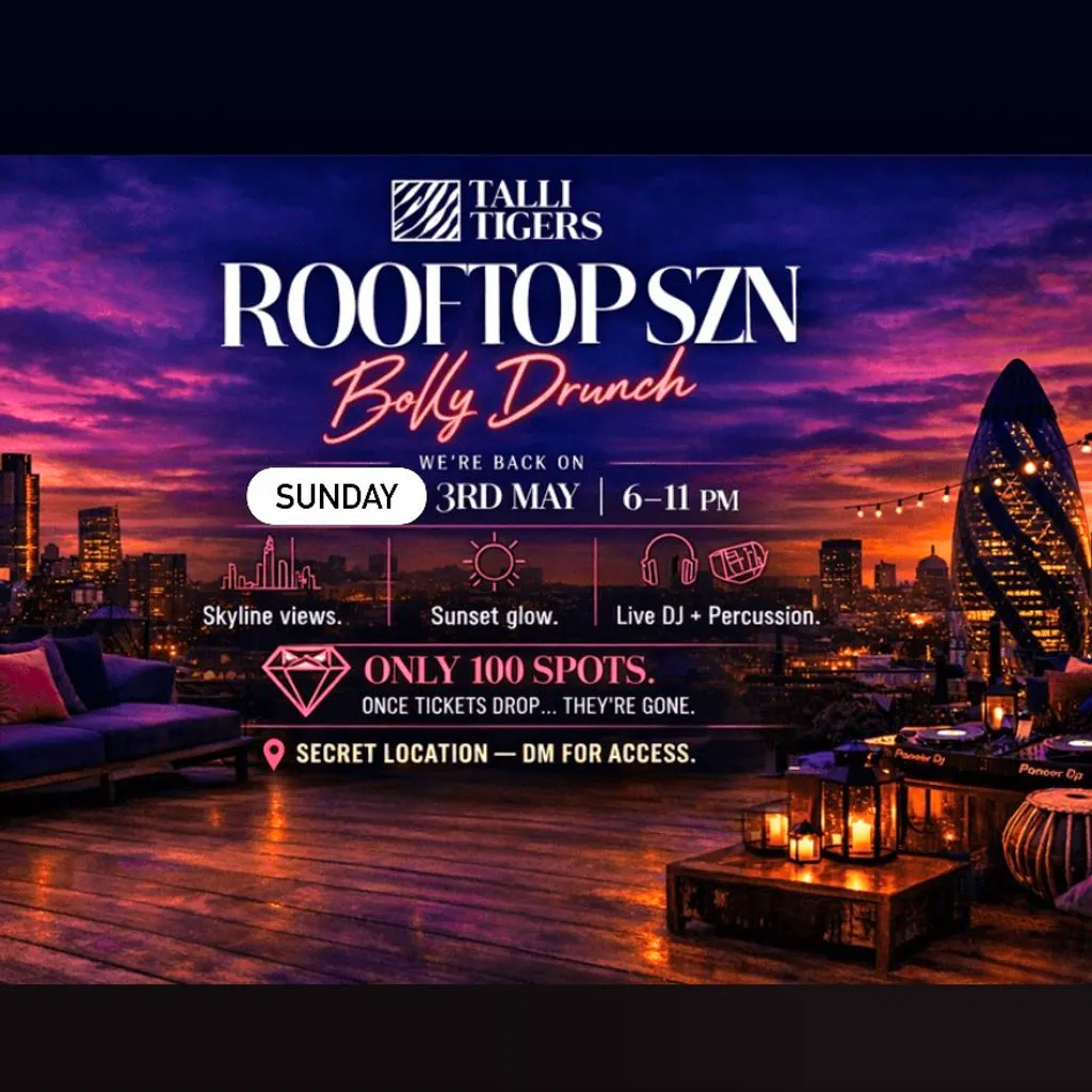 Bollywood Rooftop SZN: Bolly Drunch ( Bollywood x Bolly Afro) at The Lock Inn Camden
