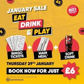 Eat, Drink & Play - Buzz Bingo Barnsley Pontefract Rd (29/01/26)