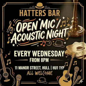 Acoustic Wonderland Open Mic at Hatters Cafe Bar special guest