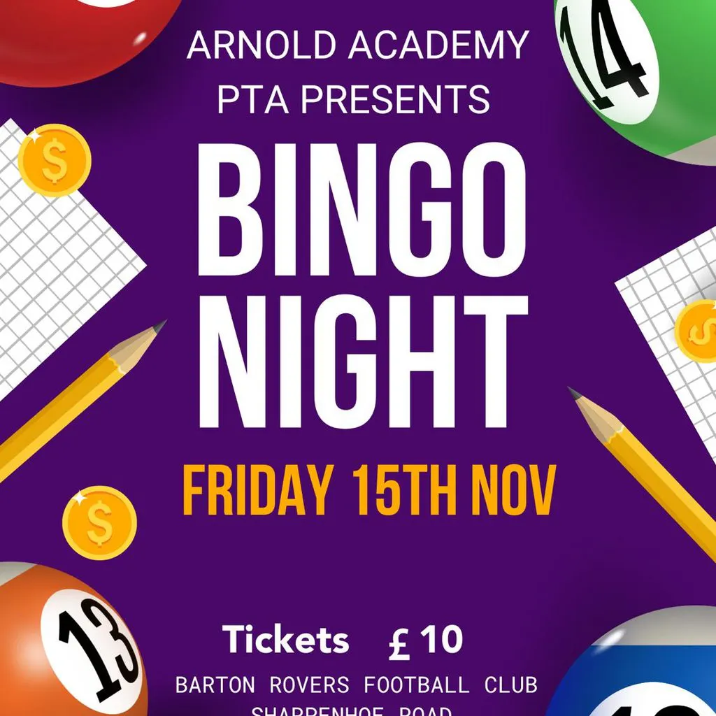 Tickets Arnold Academy PTA Bingo Barton Rovers Football Club Bedford