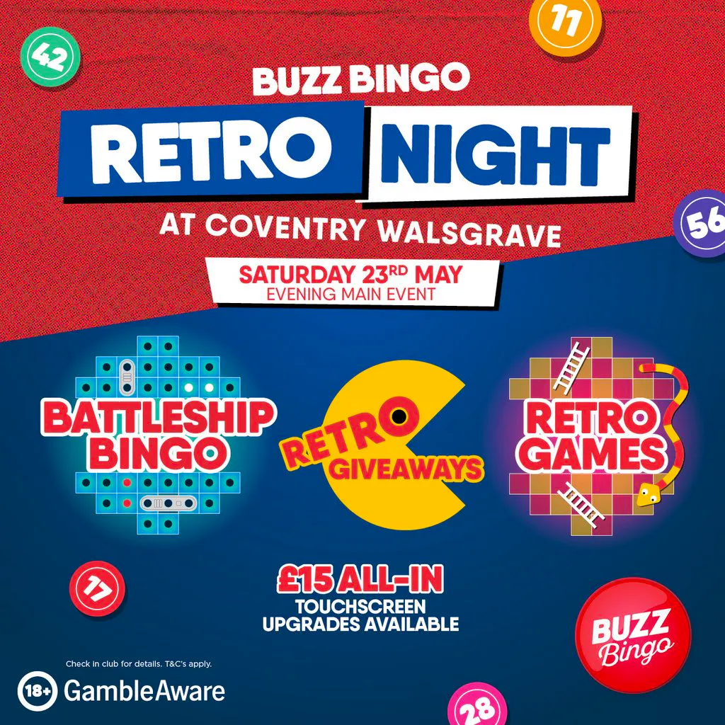 Retro Night @ Buzz Bingo Coventry at Buzz Bingo Coventry Walsgrave