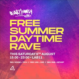 LAB11 Free Summer Daytime Rave Tickets | LAB11 Birmingham  | Sat 6th August 2022 Lineup