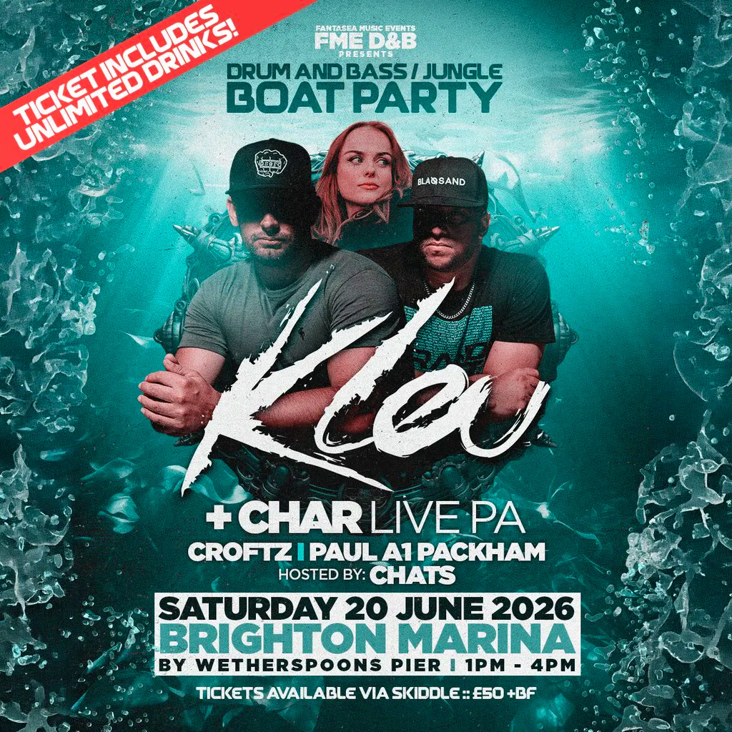 FME HOUSE (D&B) Boat Party with headliners Kleu Brighton at West Quay, Brighton Marina