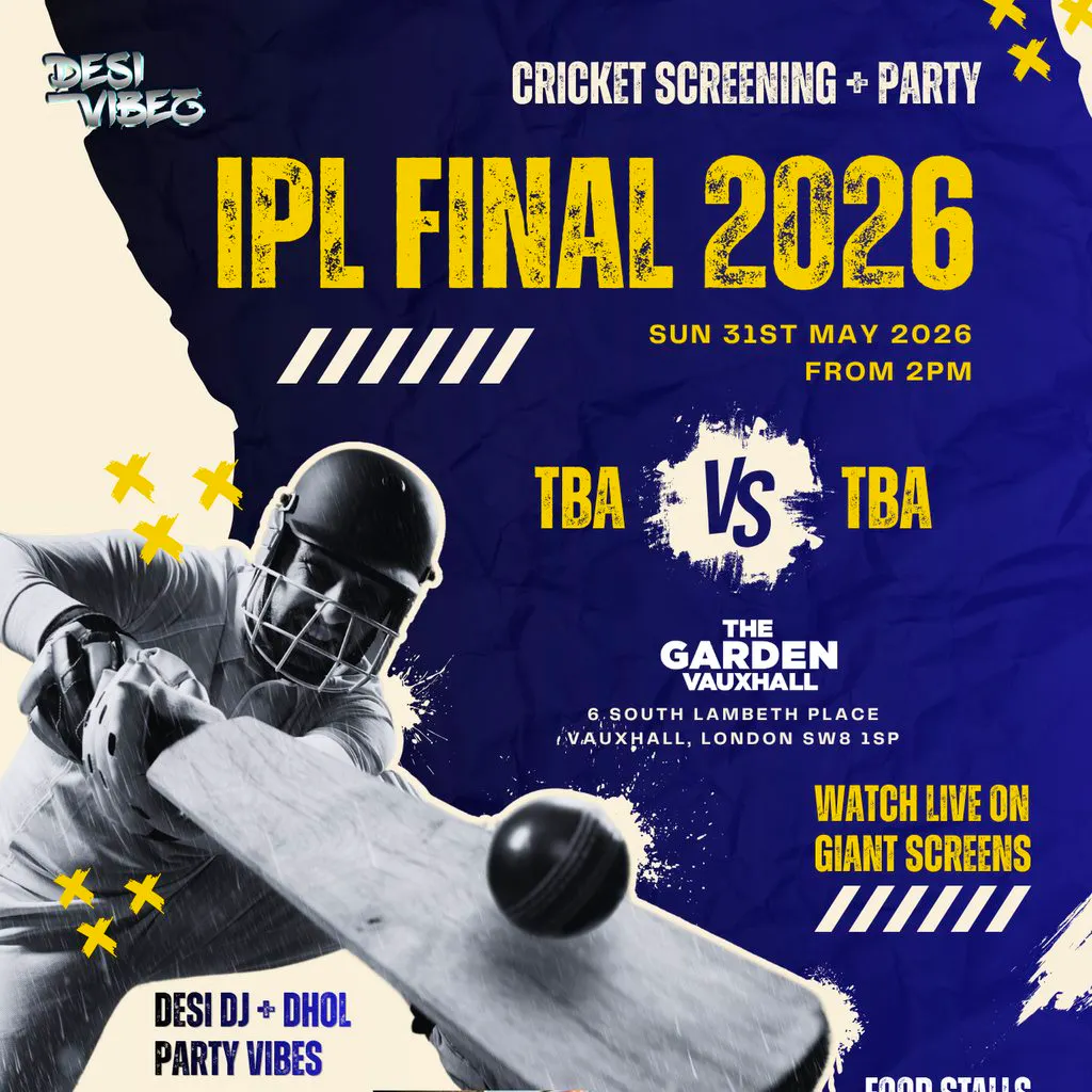 IPL 2026 FINAL Cricket Screening and Party at The Garden Vauxhall