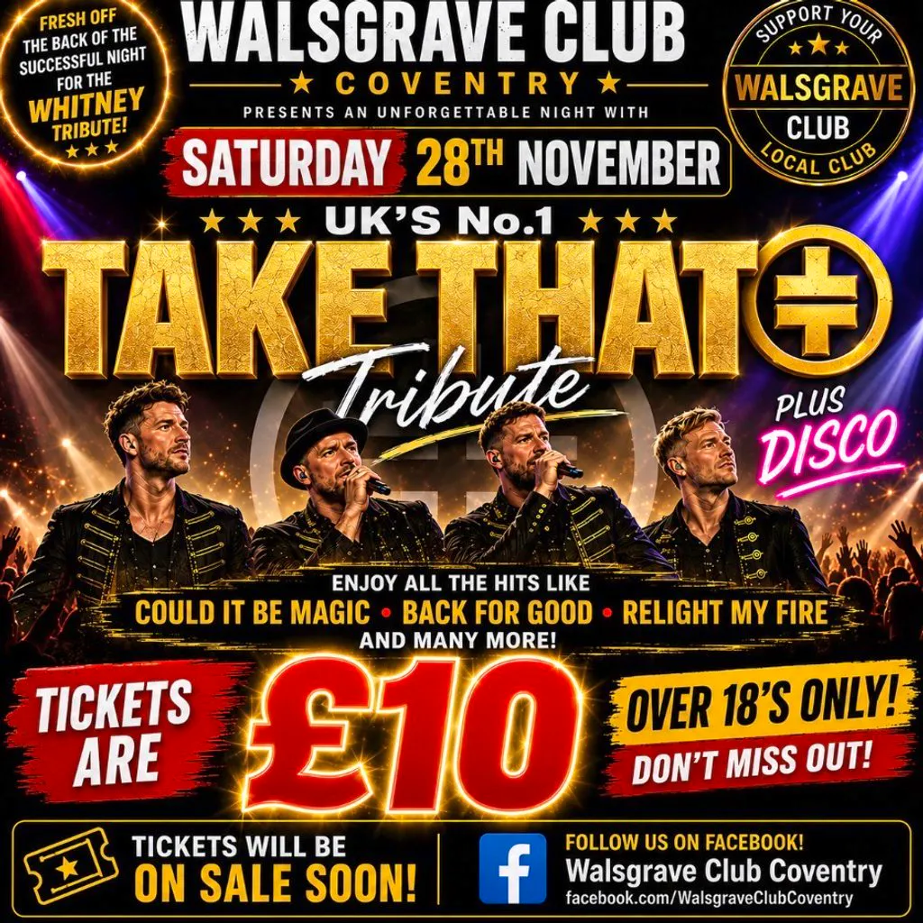 Take That Tribute show at The Walsgrave W.M.C