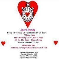 Speed Dating. 18 - 25 years. Tuesdays at Moustache Bar