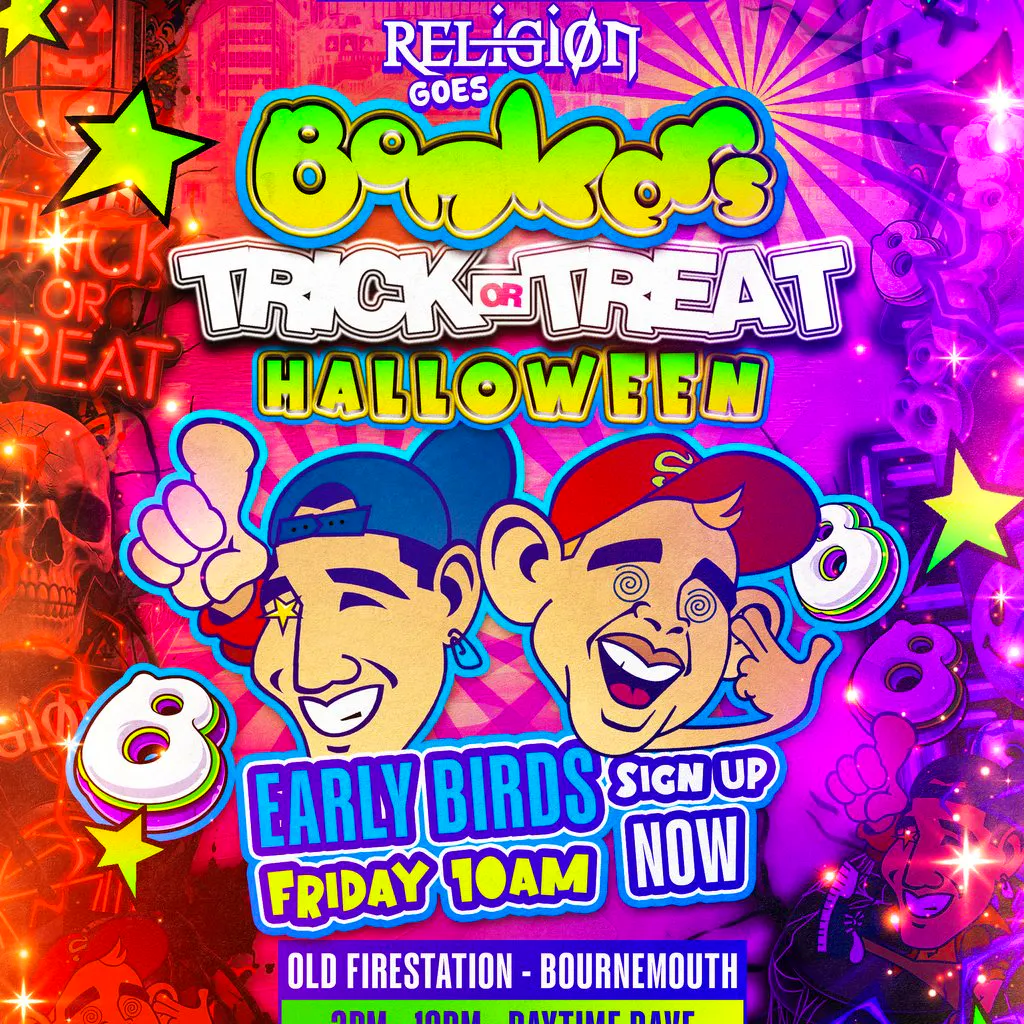 Religion Goes Bonkers: Trick or Treat - Halloween Day Time Rave at The Old Fire Station