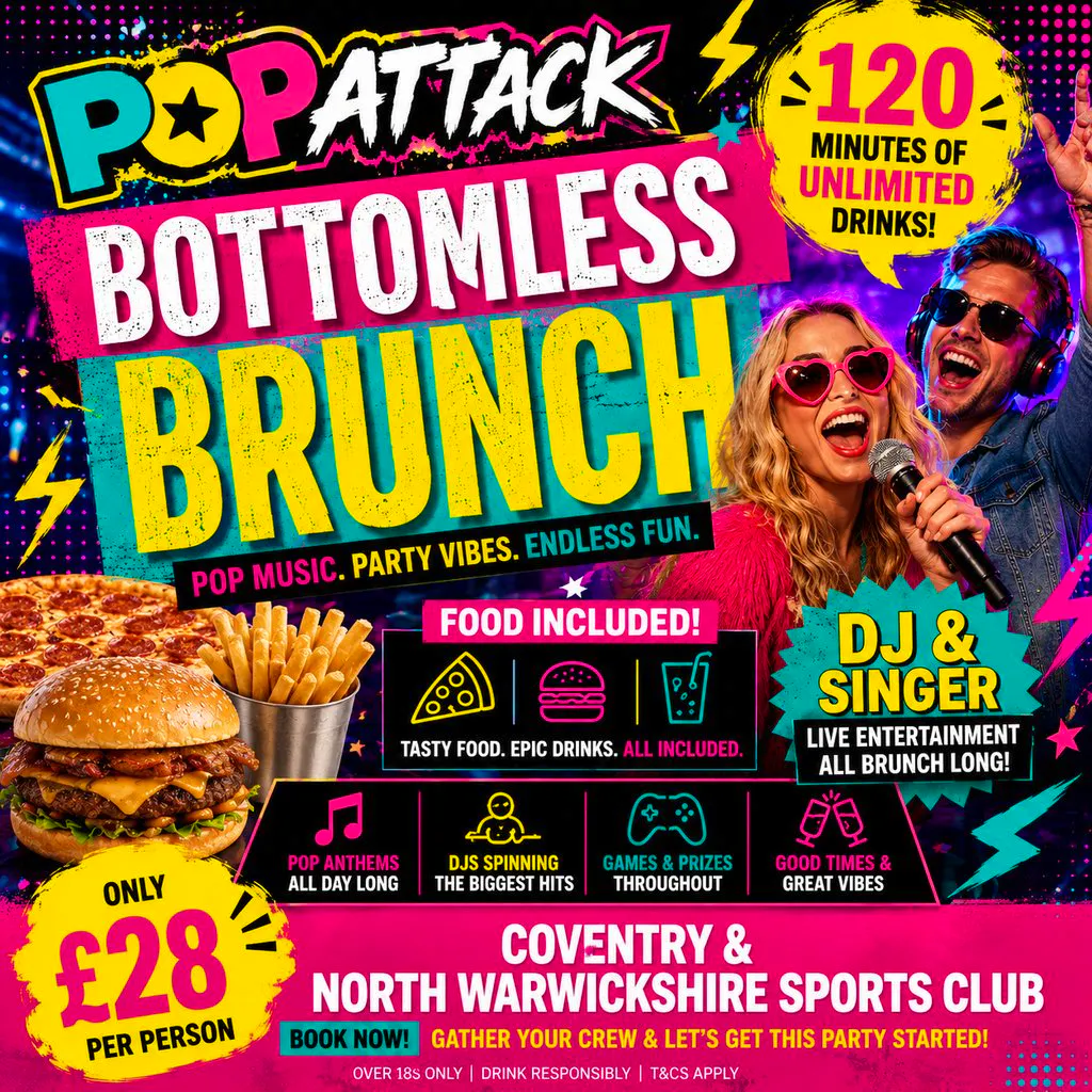 POP Attack - Bottomless Brunch at Coventry And North Warwickshire Cricket Club