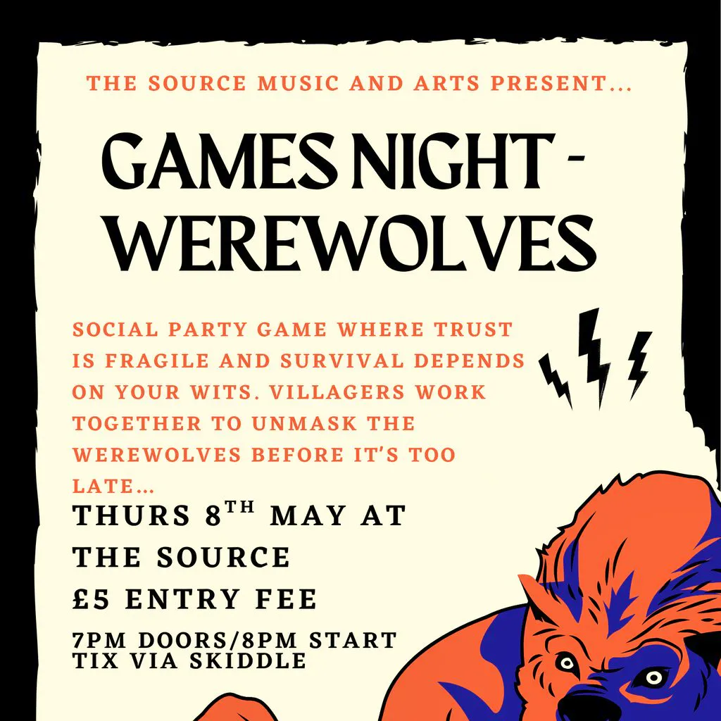 Werewolves - Social Deduction Games Night! at The Source Collective