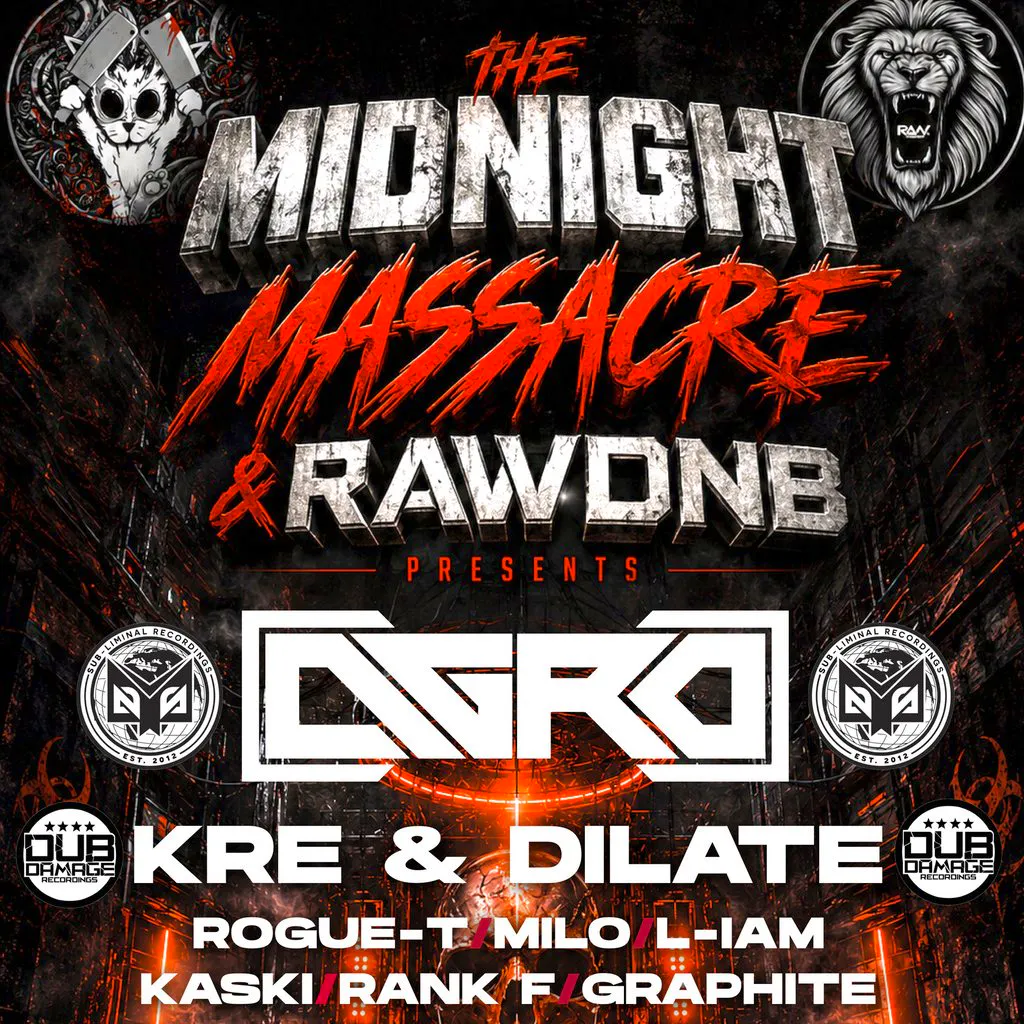 The Midnight Massacre & RAWDNB Presents AGRO KRE & DILATE at The Loft Southampton