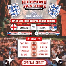 England vs Serbia - Euros Group Game 1 - Richmond Fanzone Surrey at Apps Court Farm