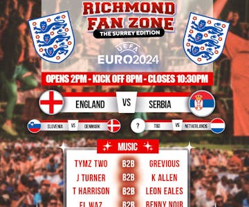 England vs Serbia - Euros Group Game 1 - Richmond Fanzone Surrey