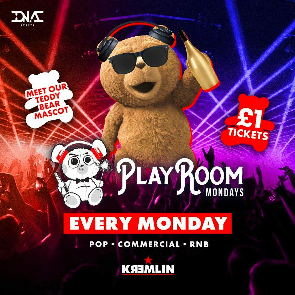 Playroom Mondays at Kremlin - £1 Entry & £3.50 Drinks at Kremlin