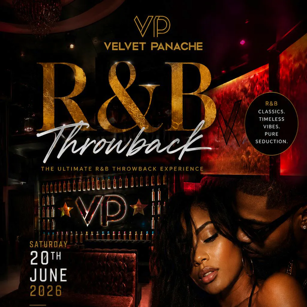 R&B Throwback 20.6.2026 at Velvet Panache Peterborough