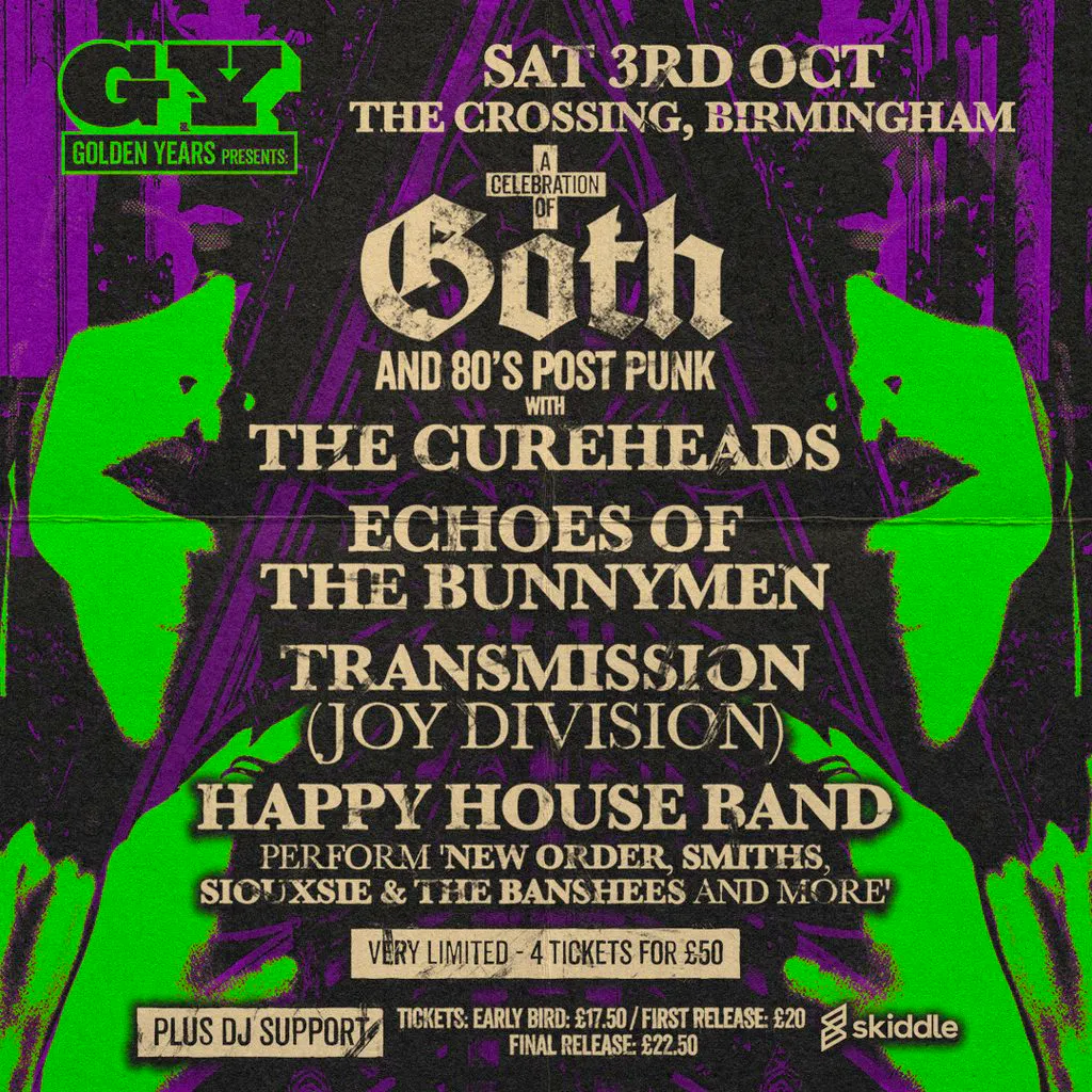 Golden Years: Goth & Post-Punk Special w/ The Cureheads & more at The Crossing Digbeth