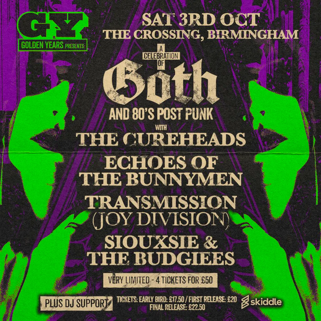 Golden Years: Goth & Post-Punk Special w/ The Cureheads & more at The Crossing Digbeth
