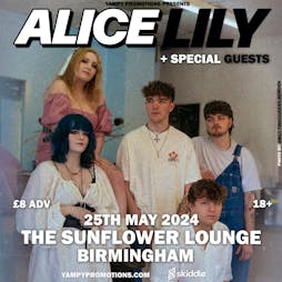 Alice Lily Tickets | The Sunflower Lounge Birmingham  | Sat 25th May 2024 Lineup