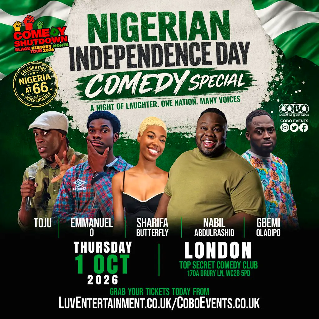COBO Black History Month & Nigerian Independence Day Special at The Top Secret Comedy Club