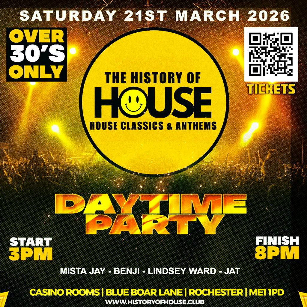 History Of House (Over 30's)  - Saturday 21st March 2026 at Casino Rooms
