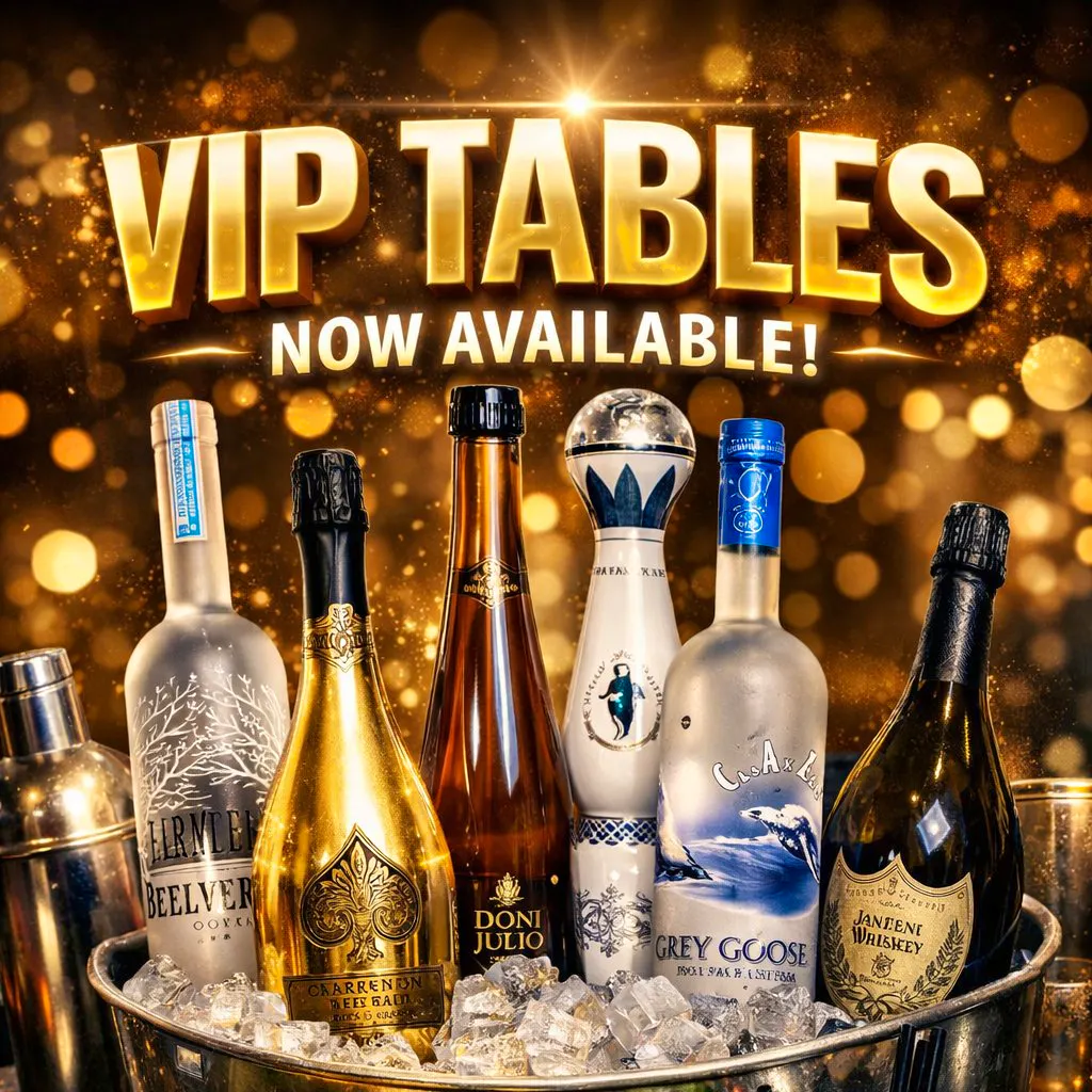 VIP Table with drinks and mixers at Future Nightclub