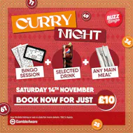 Curry Night 14/11 - Buzz Bingo Glasgow Possil Park at Buzz Bingo Possilpark Glasgow