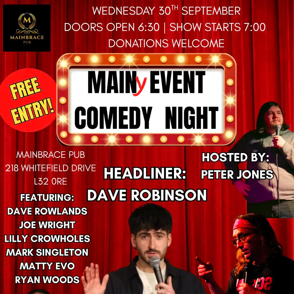 Main(y) Event Comedy Night at Mainbrace Pub