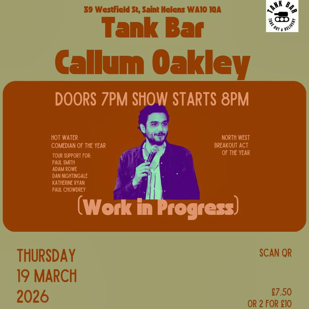 Callum Oakley (Work in Progress) at TANK Bar