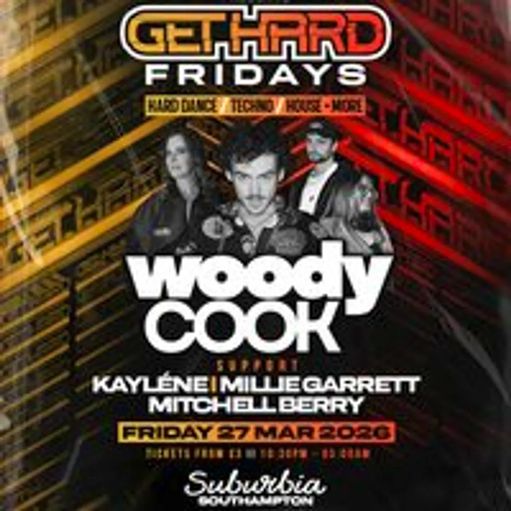 SubBass Presents Get Hard Fridays with Woody Cook at Suburbia Southampton