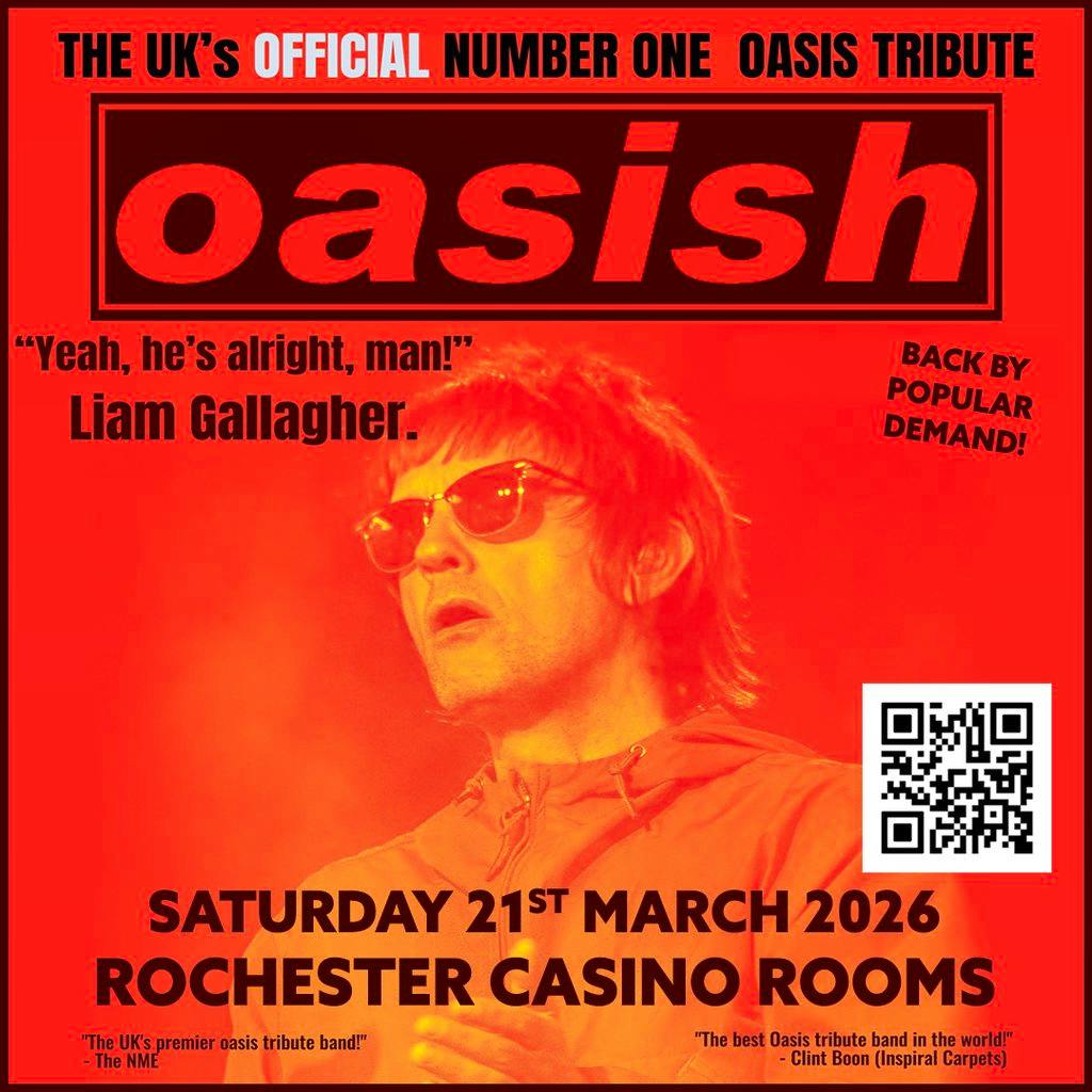 Oasish 2026 Tour - Saturday 21st March 2026 at Casino Rooms