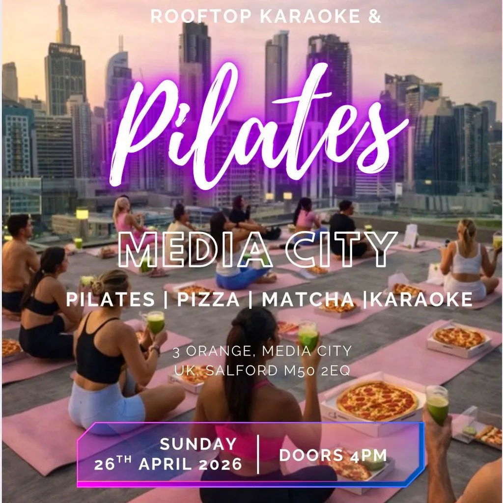 Rooftop Pilates, Karoake & Pizza at Nells Pizza Media City Salford Quays