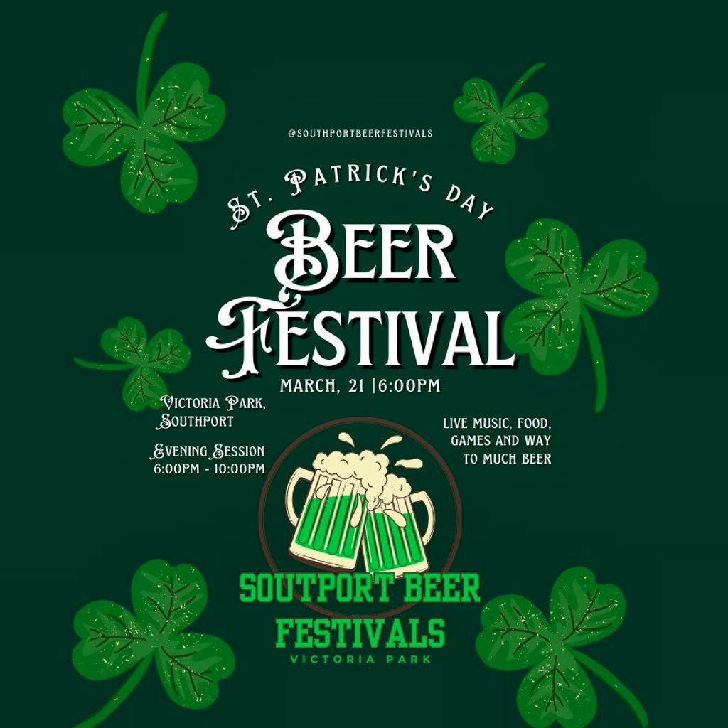 St Patricks Beer Hall Shindig! Evening Session at Victoria Park, Southport