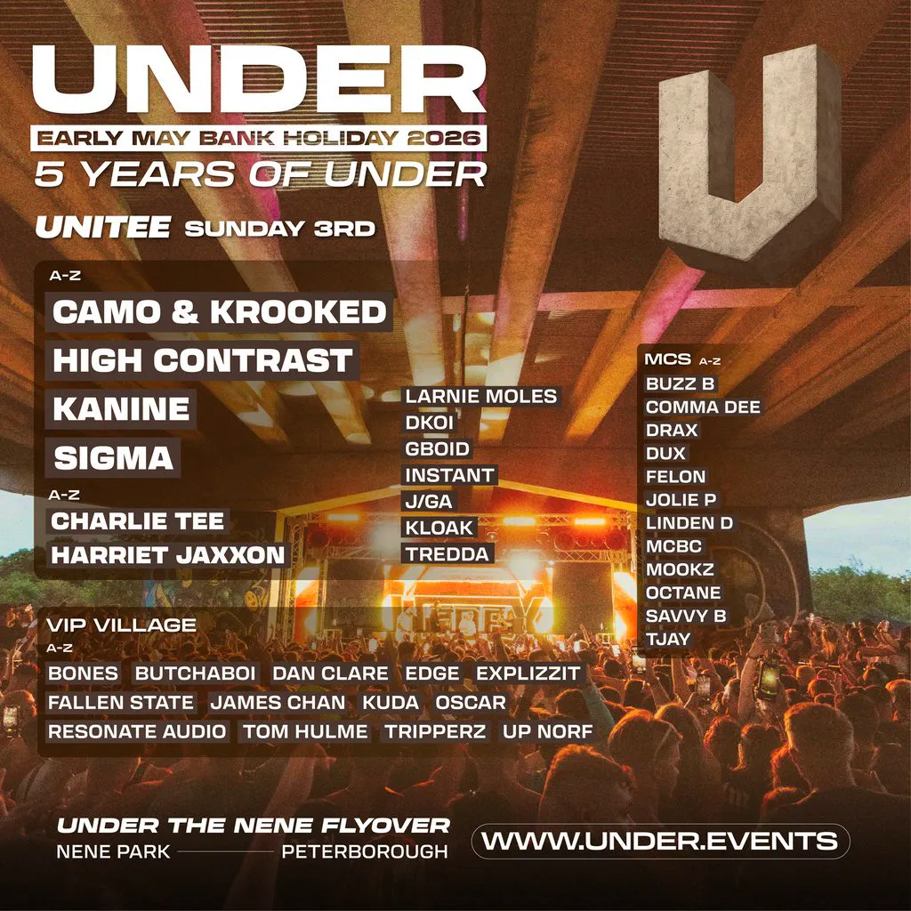 UNDER Presents Unitee: Charlie Tee, Sigma, and many more at The Nene Flyover Peterborough