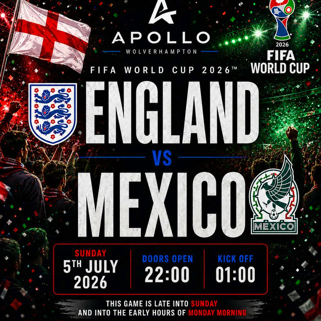 FIFA World Cup 2026 - England vs Mexico (Last 16) at The Apollo Wolverhampton