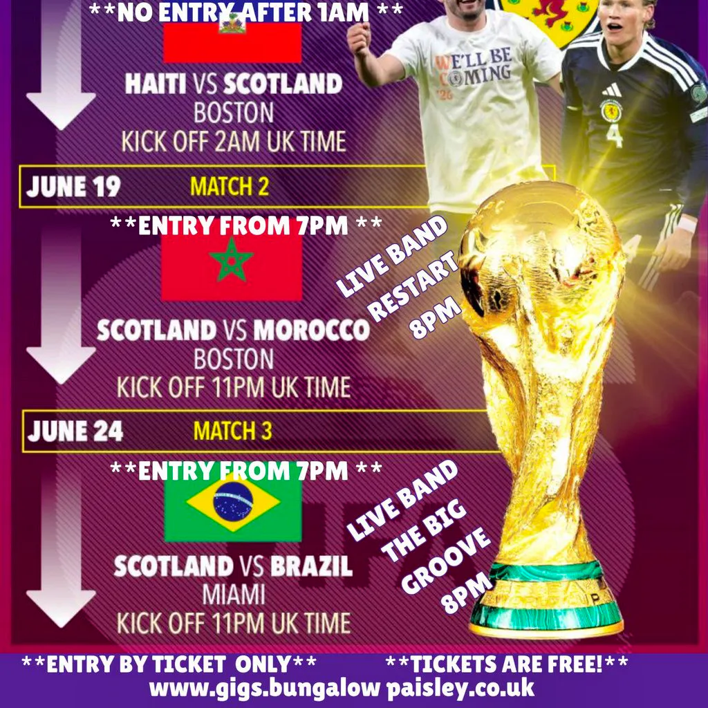 Scotland VS Brasil World Cup 2026 at The Bungalow Bar